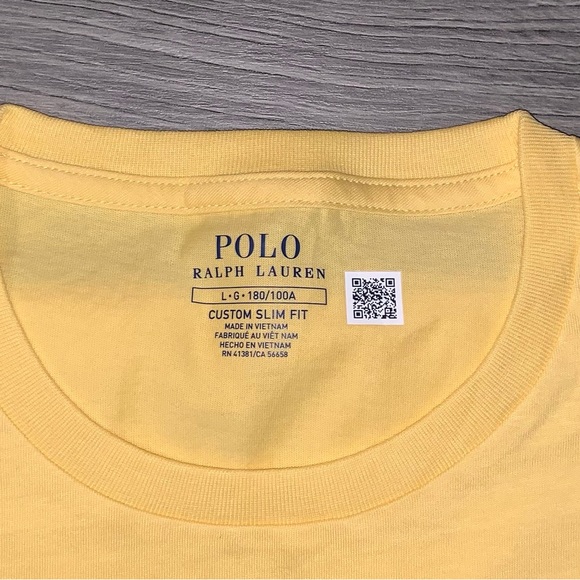 POLO RALPH LAUREN Men's Custom Slim Fit Soft Cotton Crewneck T-Shirt Yellow NWOT - Picture 5 of 5